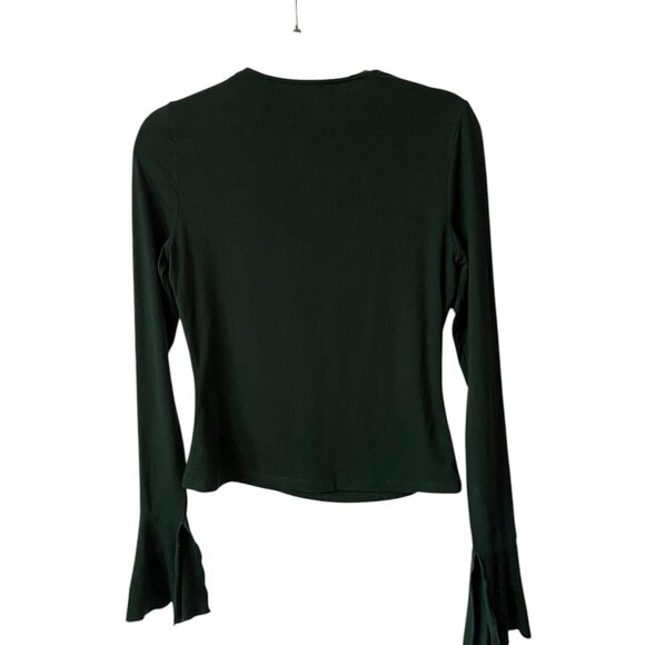 REFORMATION Dark Green Lucca Long Sleeve Knit Top Size M - Picture 5 of 8